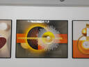 宜巢 沙发背景墙装饰画客厅沙发后面挂画现代三联画免打孔 D 时尚空间 左右60*80中间110*80烤瓷/镶钻画 实拍图