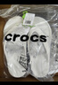 卡骆驰（CROCS）贝雅卡骆班运动拖鞋男鞋女鞋居家夹脚平底人字拖鞋|205393 白/深蓝-126 40 (250mm) 实拍图