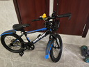 百士盾儿童自行车山地单车6-16岁以上学生减震双碟刹越野中小男女孩赛车 旗舰版单速【辐条轮】黑蓝色 18寸丨适身高115-135丨 实拍图