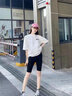 SIINSIIN【杨紫同款】鲨鱼裤女外穿2025新款春季加绒保暖瑜伽打底裤 【五分款】显瘦黑 M （95-105斤） 实拍图