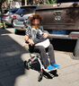 灿世轮椅可折叠老人超轻便旅行手推车小型便携式瘫痪老人专用出行v2 2|无拉杆升级碳钢款-8寸实心轮+透气坐垫减震 实拍图