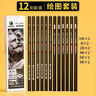 马利（Marie's）素描铅笔12支装美术专用绘画软中硬碳笔学生初学者考试画画专用【HB/B/2B/4B/6B/8B各2支】 实拍图