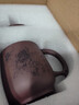 尊壶紫砂杯茶杯大容量办公室泡茶杯功夫茶具紫砂茶杯手工刻绘牡丹水杯 紫泥 实拍图