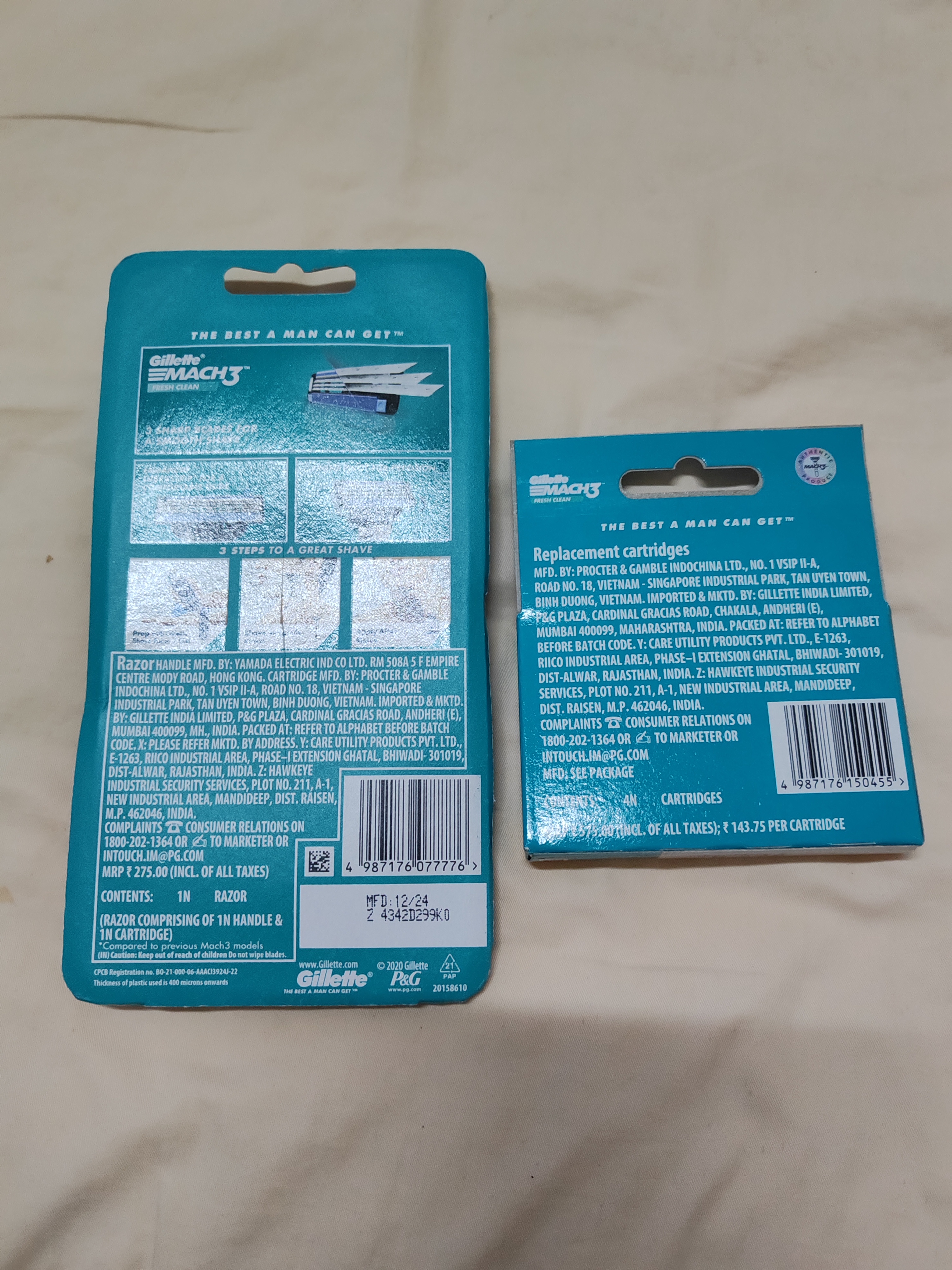 吉列锋速3剃须刀手动剃须刮胡刀经典三层刀片非吉利胡须刀进口原装 （组合）1刀架5刀头 实拍图