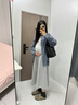 革曼孕妇装套装秋季2025韩版慵懒风春秋衬衫孕妇连衣裙两件套背心长裙 浅灰吊带裙 XL 实拍图