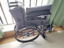 鱼跃(yuwell)轮椅车H051折叠老人轻便旅行手推车钢管免充气胎代步车 实拍图