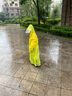 牧萌儿童雨衣带书包位男女童全身防水学生上学轻便TPU雨披 黄果冻 3XL 实拍图