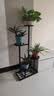长万家花架子阳台客厅室内可移动带轮铁艺置物架落地式吊兰多肉绿萝植盆 钻石黑 脚垫款 实拍图