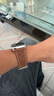 MSSM适用苹果手表表带apple watch爱马仕款iwatch S11真皮折叠扣表带ultra3/S10/9微孔浅棕44/45/46/49 实拍图