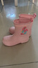牧萌儿童雨鞋防水立体水鞋男童女童防滑耐磨宝宝雨靴 粉色美人鱼 34码 实拍图