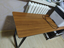 安定家书桌学生学习双人家用桌子长方形简易出租屋电脑桌窄靠墙长条桌 单层拉丝黑橡木色120 实拍图