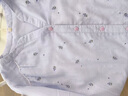 MEJU纯棉双层纱布女长袖睡衣温柔粉色可爱刺绣V领家居服套装女装 紫色刺绣 L (165) 116-130斤以内 实拍图