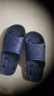 BAIHOU白猴浴室洗澡侧漏水防滑按摩情侣居家用凉拖鞋男士 深蓝41-42 实拍图