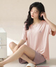 浪莎女士睡衣女带胸垫仿莫代尔冰丝短袖短裤夏季居家可外穿凉感家居服 实拍图