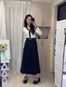 麓格立 半身裙女新款百褶西装中长裙高腰a字裙遮胯高级感优雅显瘦休闲裙 黑色含腰带M【建议90-105斤】 实拍图