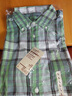 MUJI男式 马德拉斯格纹纽扣领短袖衬衫男士衬衣外套纯棉全棉 AC1W8A4S 绿色格纹 L （175/100A） 实拍图