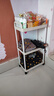 王星和月小推车置物架落地多层小推车可移动厨房浴室卫生间置物架收纳架 三层-白色【小号】不带挂钩 实拍图