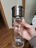 JRINKTEEA茶水分离玻璃杯大容量茶仓车载过滤泡茶水杯男女喝茶杯定制 Q8钢本色（316不锈钢茶仓）350ml 实拍图