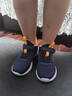 361°儿童运动鞋男童跑鞋秋冬密网轻便魔术贴女童皮革加绒保暖运动鞋 【四季密网】墨蓝/芒果金黄色 36 实拍图
