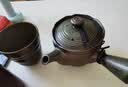 K-UNING 日本进口万古烧急須花吹雪陶壶功夫茶壶日式侧把泡茶壶陶瓷茶具 G7183花吹雪匠+茶杯（ 織部） 310ml 实拍图