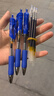 浩立兴按动中性笔水笔学生专用考试黑色笔水性签字笔芯0.5mm按压式k35子弹头圆珠墨蓝黑红笔老师办公笔 K35 蓝色【3支笔+10支笔芯】 书写粗细0.5mm 实拍图