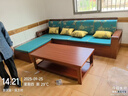 合夕胡桃木实木沙发新中式小户型客厅组合冬夏两用新款原木质佛山家具 四人位+贵妃榻+茶几 实拍图