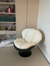 欧木希北欧风单人沙发椅旋转蛋壳椅子客厅家用懒人沙发看书轻奢休闲躺椅 高级黑拼白色（公仔棉） 实拍图