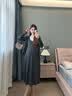 苒琦妈咪孕妇装春秋装2026新款时尚长袖开衫上衣宽松显瘦连衣裙慵懒风套装 灰色两件套 XL 实拍图