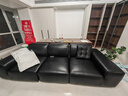 美柏真皮大黑牛沙发意式极简全真皮沙发客厅头层牛皮黑色豆腐块皮沙发 三人位3.0米【颜色可选】 V-max【顶光粒面半青皮】 实拍图