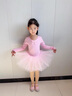 舞东方舞蹈服儿童女秋冬长袖芭蕾舞裙女孩幼儿中国舞跳舞衣服女童练功服 粉色（长袖） 130  (高120-130cm 重38-43斤) 实拍图