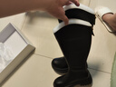 百丽（Belle）金晨明星同款厚底小V靴弹力靴女冬季商场款长靴B9D1DDG4预售 黑仙草（微光皮面）【周雨彤同款】 36 (230mm) 实拍图