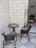 户外阳台小桌椅三件套休闲茶桌椅户外桌椅露天庭院室外折叠 60CM水纹钢化玻璃组装圆桌+4艾菲椅 实拍图