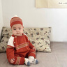 G.DUCKKIDS婴儿连体哈衣连帽针织衫爬服童装毛衣秋冬新款外套满月外出连身衣 酒红色 9603(带帽) 90cm (XXS) 90 实拍图
