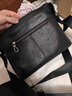COWLEY KELLER真皮斜挎包男头层牛皮单肩包大容量商务软牛皮包休闲通勤邮差包男 CK黑色 大号 35*7*25cm （12英寸） 实拍图