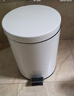 欧润哲垃圾桶脚踏带盖 大号12L米白厨房客厅卧室卫生间家用缓降内外双桶 实拍图