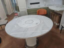 库立带电磁炉餐桌家用岩板火锅一体暖菜多功能转盘圆桌可伸缩折叠饭桌 C款餐桌：带转盘+电磁炉+暖菜 1.35米 +6椅 实拍图