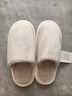 优调棉拖鞋女居家抗菌防臭毛毛绒冬季保暖静音防滑拖鞋男 白色40-41 实拍图