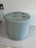 甄沐沙发墩布艺小凳子家用矮凳圆凳简约客厅沙发茶几凳创意墩子网红实 浅藏青 直径32*高28cm 实拍图