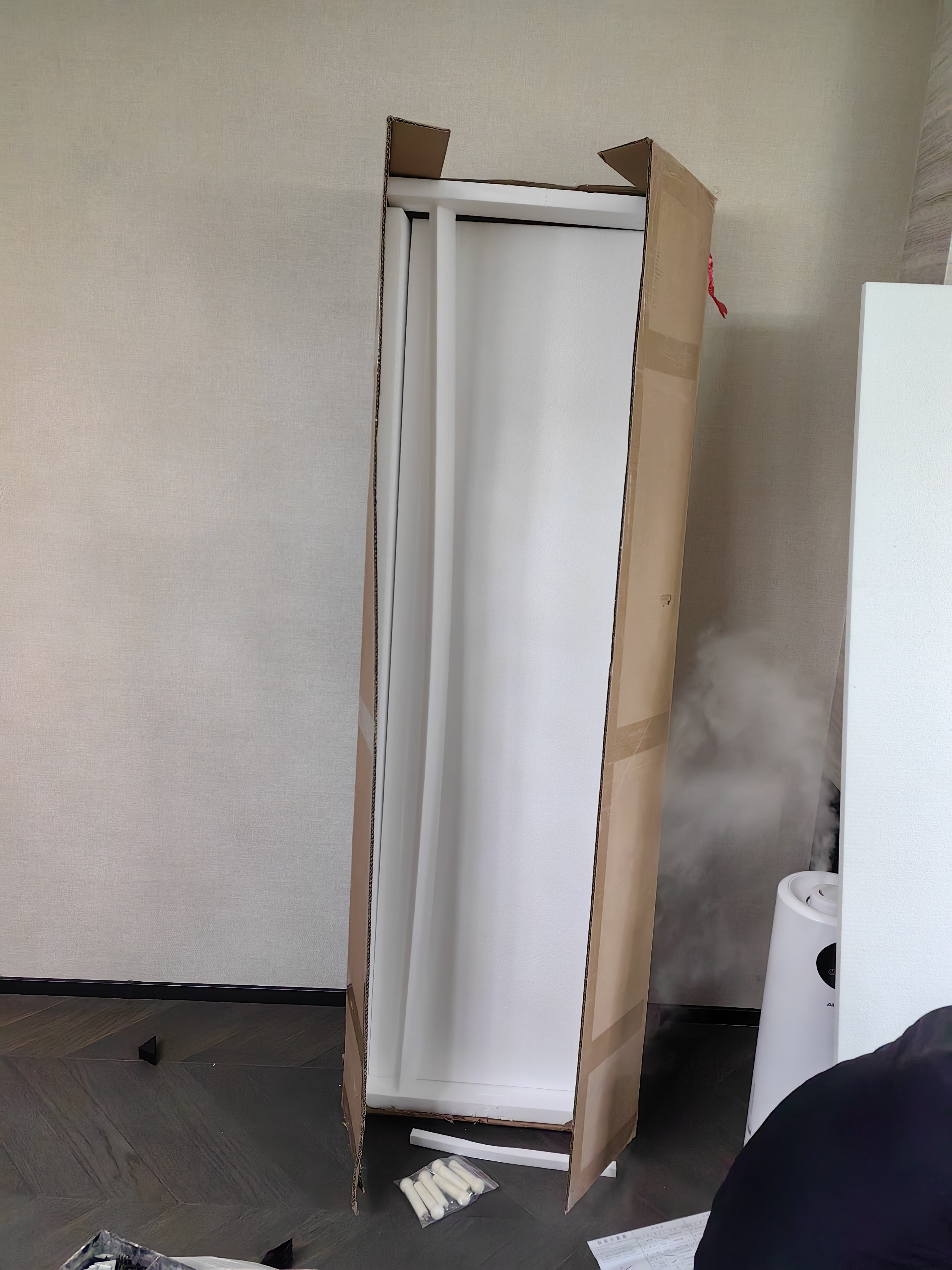 木屋记全身镜落地镜家用挂衣架一体镜子可旋转衣帽试衣镜卧室实木穿衣镜 【橡胶木】-包安装【实木】特大号-移动款2层-白色 实拍图