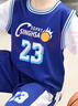 G.DUCKKIDS童装男童篮球服套装2024新款儿童夏装两件套夏季大童运动速干衣服 23号蓝色 150 建议身高140-150年龄11-12 实拍图