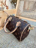 奥康（Aokang）包包女包2025新款高颜值手提包复古印花女包大容量洋气潮流单肩包 咖啡色 实拍图