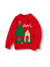 巴拉巴拉童装儿童毛衫男童女童圣诞毛衣秋冬装套头衫宽松 红色调00466 90 cm 实拍图