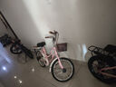 凤凰山地自行车男女变速山地车碟刹青少年儿童自行车学生单车 星际 蓝粉【变速】后座+LED灯+三刀轮 18寸【适合120-155cm】 实拍图