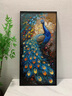 墨派玄关装饰画手绘油画欧式风格入户走廊过道壁画客厅沙发背景墙壁画 招财孔雀 50*100cm精致手绘 实拍图