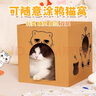 HELLOJOY猫抓板猫窝一体耐抓耐磨不掉屑大号双层瓦楞纸箱屋沙发磨爪猫玩具 实拍图