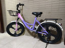 永久儿童自行车6-10岁自行车学生女童公主车男孩女孩变速减震脚踏单车 三刀-粉紫 减震/碟刹/镁合金轮毂 20寸-单速【适合135-155cm】 实拍图