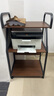 逸朗德放打印机置物架落地放置柜搁物架子可移动办公室桌边电脑主机托架 G316深胡桃+黑三层55*40*99CM 实拍图