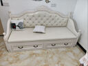 域木语美式实木沙发床白色雕花可推拉折叠伸缩客厅小户型坐卧两用罗汉床 【象牙白】罗汉床 实拍图