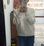 森马（Semir）森柔毛衫|毛衣女圆领纯色打底衫简约休闲冬季温柔系绞花百搭 奶白10501 S 实拍图