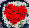 幽客玉品鲜花速递红玫瑰花束表白送女友老婆生日礼物全国同城配送 52朵红玫瑰心形花束 实拍图